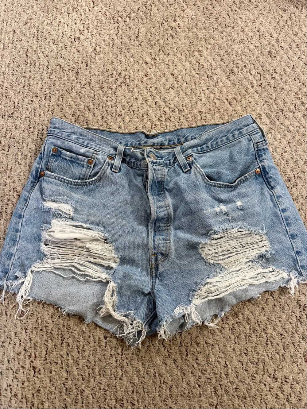 Levi’s 501 Distressed Denim Shorts | W34